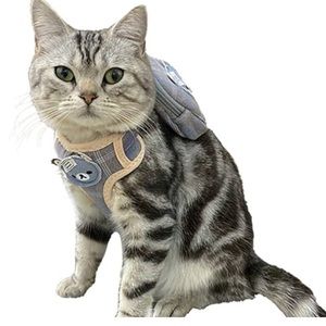 CHOOSE-IT Cat Harness and Leash with Backpack, Adjustable Escape Proof